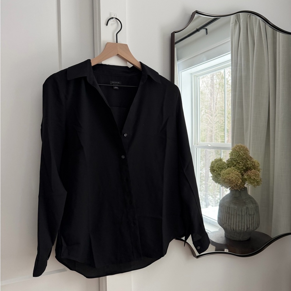 Ann Taylor Elegant Black Blouse